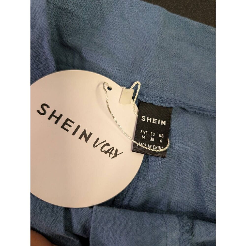 NWT Shein Vacay Blue Baggy Pants Women's - Picture 3 of 6